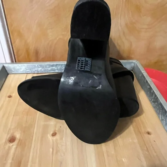 Black Peep-Toe Ankle Booties - Picture 4 of 5